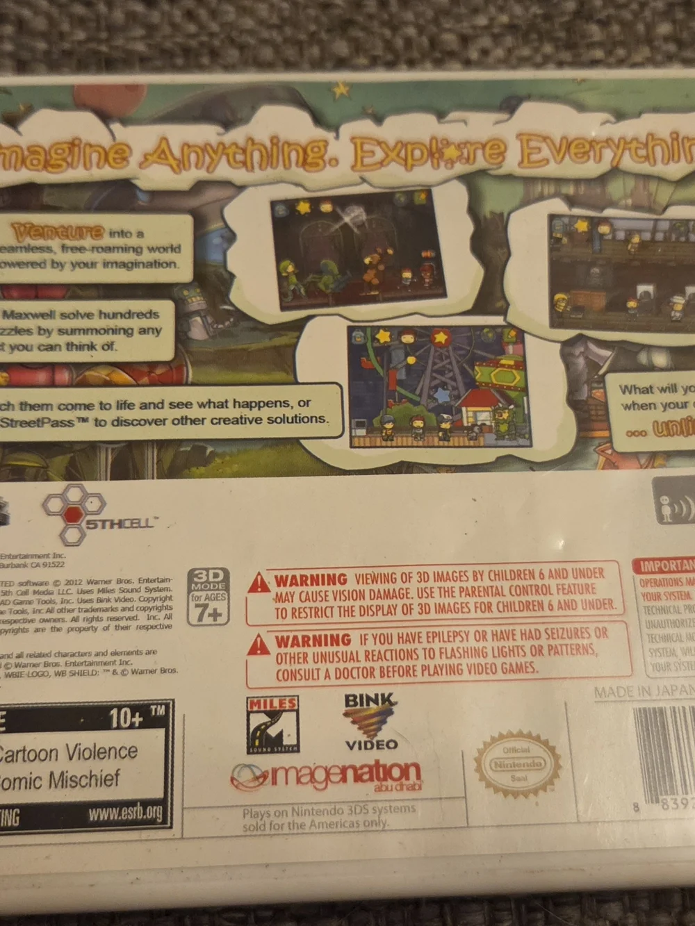 Scribblenauts Unlimited Nintendo 3DS Game - White Case